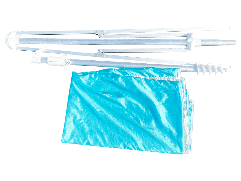 Umbrelă de plajă decorativă cu 2 nervuri de 2,8*2,4 m