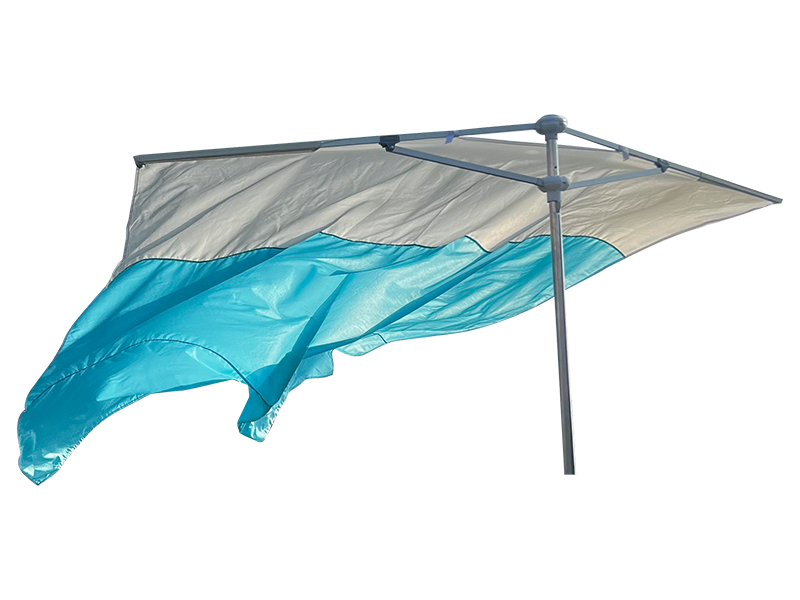 Umbrelă de plajă decorativă cu 2 nervuri de 2,8*2,4 m