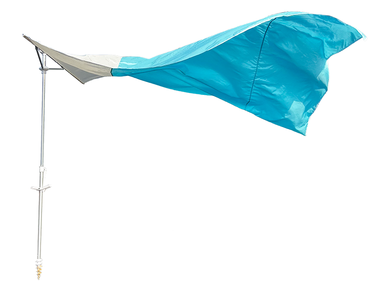 Umbrelă de plajă decorativă cu 2 nervuri de 2,8*2,4 m