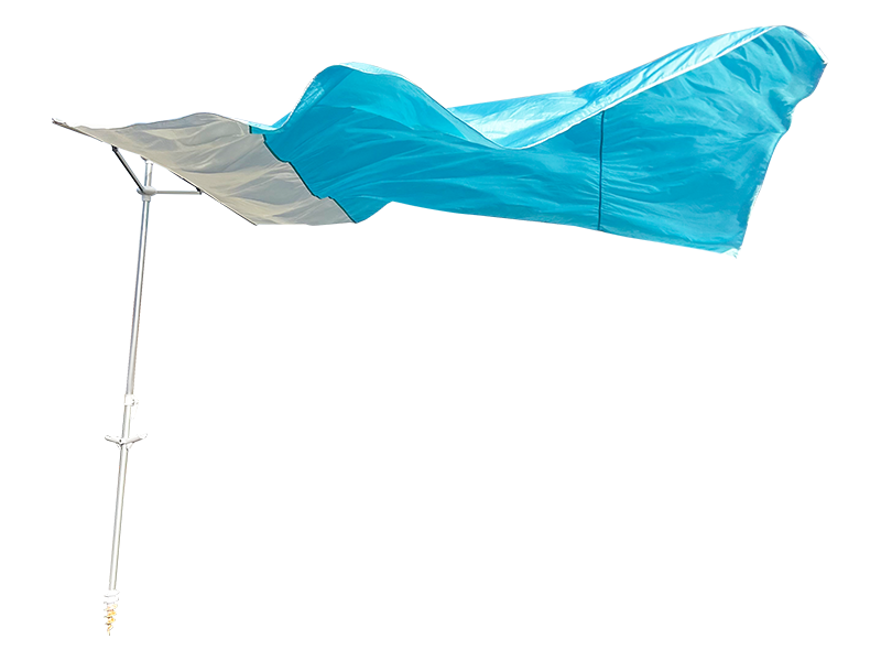 Umbrelă de plajă decorativă cu 2 nervuri de 2,8*2,4 m