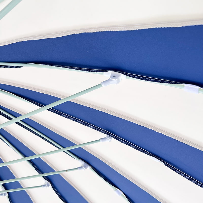 2,5 M Umbrelă Pagodă în mozaic albastru și alb