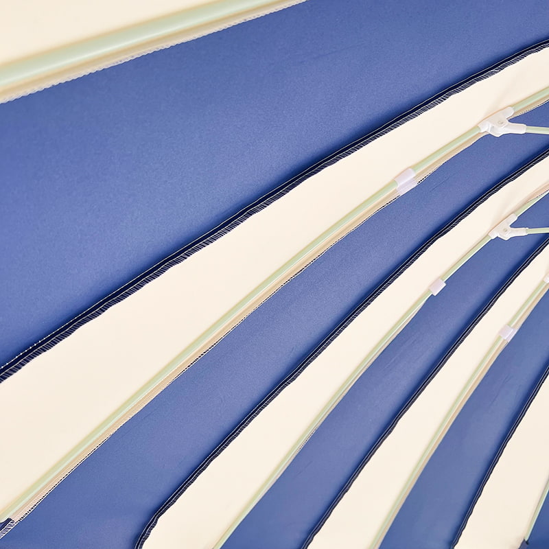 2,5 M Umbrelă Pagodă în mozaic albastru și alb