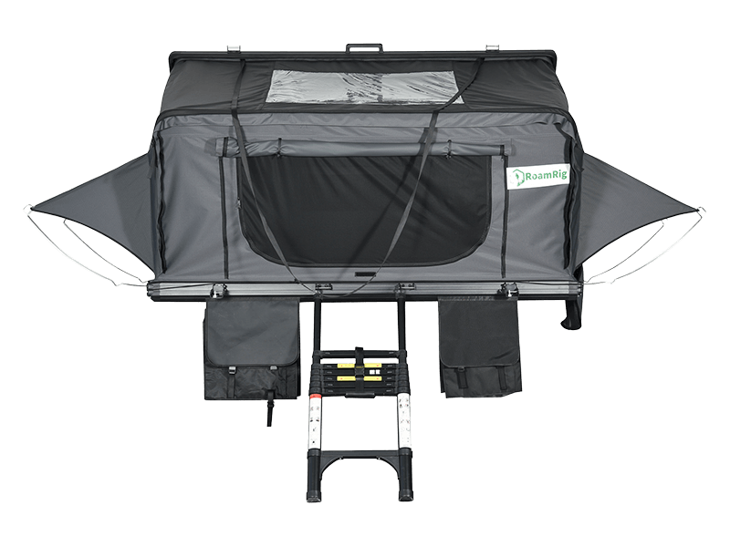 Cort de camping pe acoperiș cu scară Cort de camping pe acoperiș cu scară