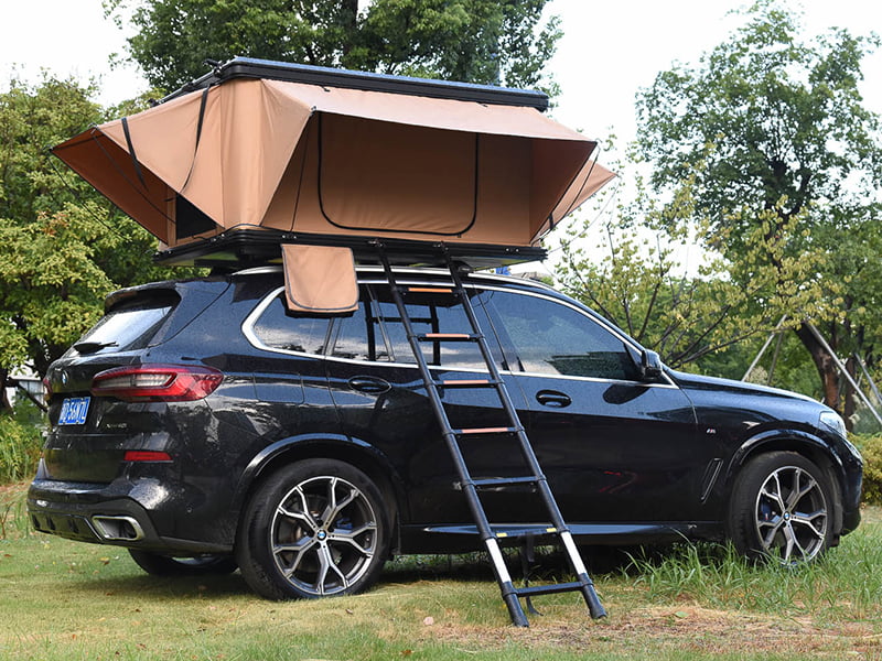 Cort de camping pe acoperiș cu scară Cort de camping pe acoperiș cu scară