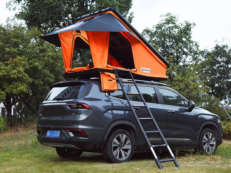 Cort de camping pe acoperiș cu scară Cort de camping pe acoperiș cu scară