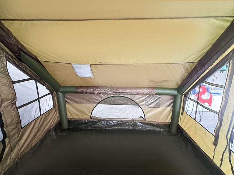 Cort de camping gonflabil verde militar de dimensiuni mici Cort de camping gonflabil verde militar de dimensiuni mici