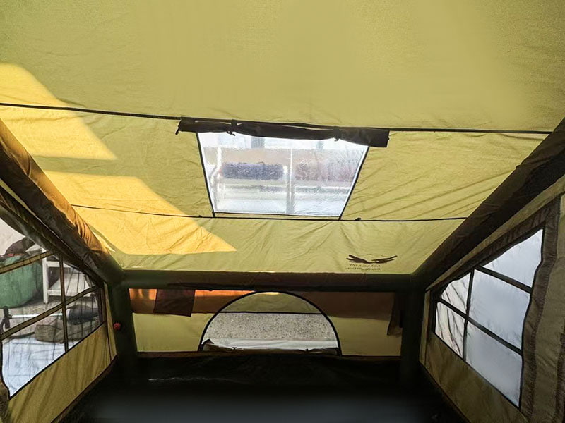 Cort de camping gonflabil verde militar de dimensiuni mici Cort de camping gonflabil verde militar de dimensiuni mici