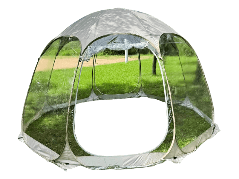Cort transparent pentru camping în aer liber